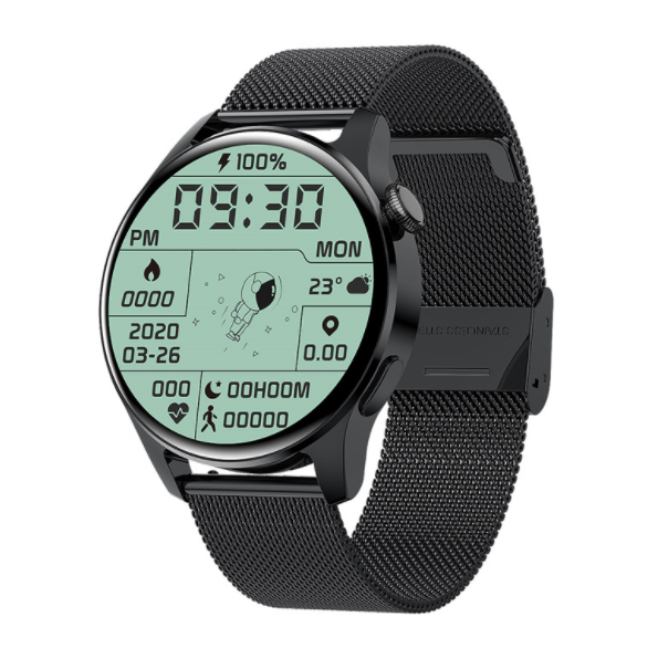 i29 Bluetooth Call Smart Watch Heart Rate, Blood Pressure, Exercise, Sleep Monitoring, Music Playback (Milan Band-Black)