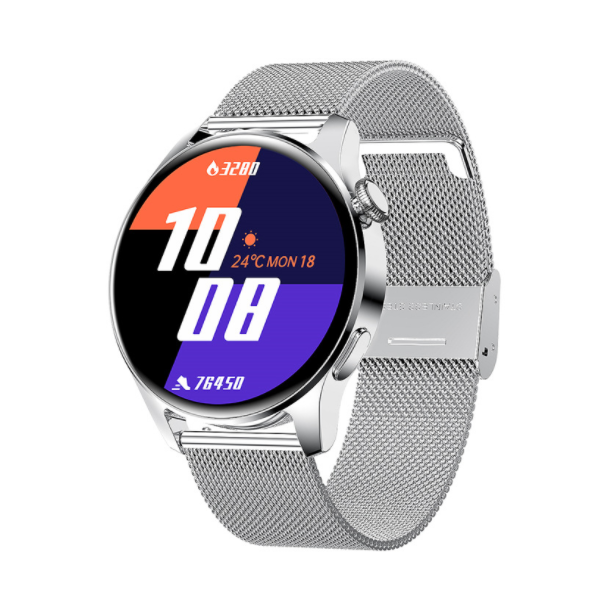 i29 Bluetooth Call Smart Watch Heart Rate, Blood Pressure, Exercise, Sleep Monitoring, Music Playback (Milan Band-Silver)