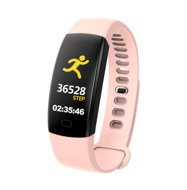 F64 Smart BraceletHeart Rate, Blood Oxygen Monitoring, Sports Pedometer, Watch, Sleep Compatible, IOS, Android Universal (Pink)