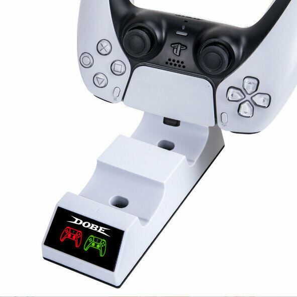 爆款相容PS5遊戲手柄充電雙充底座（白色）