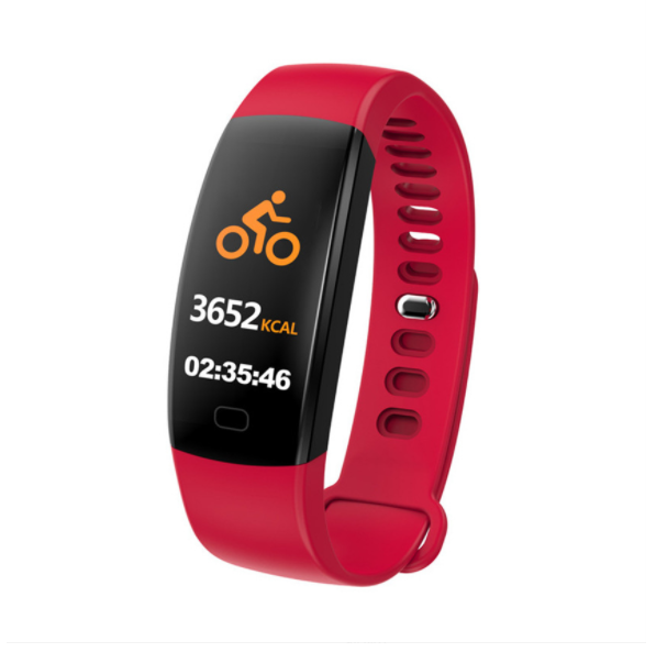 F64 Smart Bracelet Heart Rate Blood Oxygen Monitoring Sports Pedometer Watch Sleep Compatible IOS Android Universal (Red)