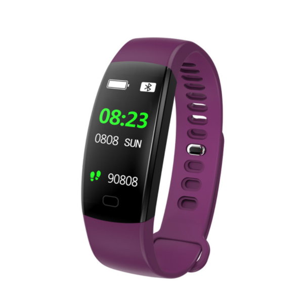 F64 Smart BraceletHeart Rate, Blood Oxygen Monitoring, Sports Pedometer Watch, Sleep Compatible, IOS, Android Universal (Purple)