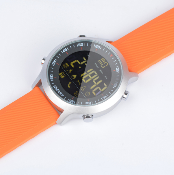 EX18 Smart Watch Sports Step Counting Phone Message Alarm Clock Reminder Bluetooth Waterproof Luminous Watch Face Super Long Time (Orange)