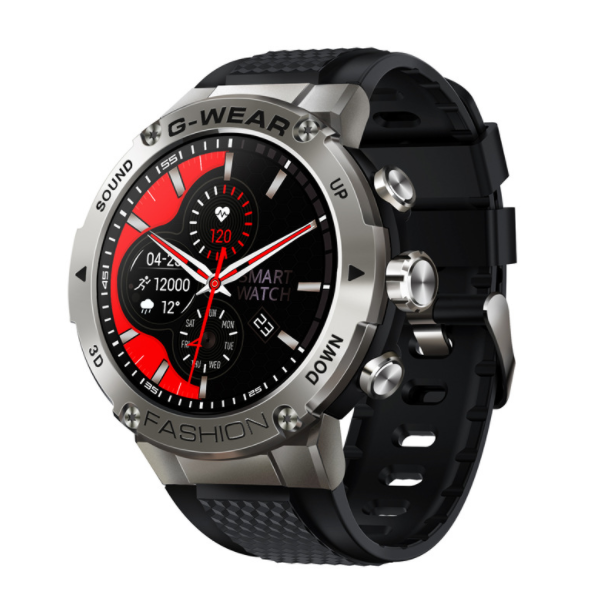 K28H Bluetooth Call Smart Watch Heart Rate, Blood Pressure, Blood Oxygen, Health Monitoring, Sports Waterproof (Silver Black)