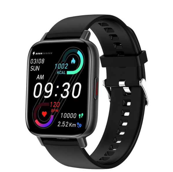 i20M Bluetooth Call Watch 1.69 Screen Custom Dial Heart Rate Blood Pressure Blood Oxygen Monitoring Bracelet (Black)