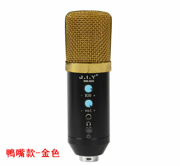 858 Condenser Microphone/Live Streaming Equipment Set - Duckbill - Gold (Standard)
