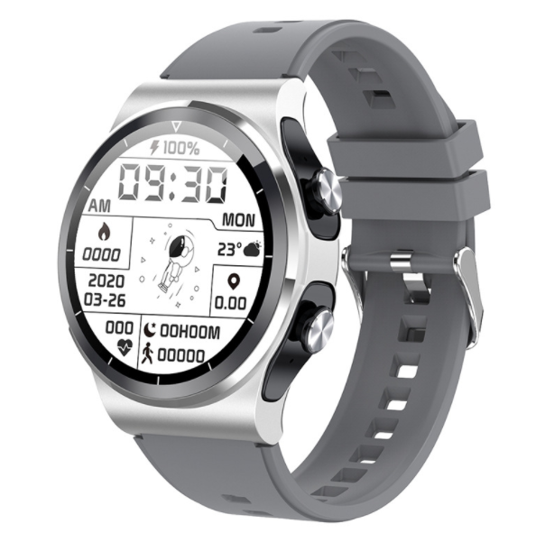 GT69 Smart Watch Headset 2-in-1 Sports Heart Rate Curve Monitoring Multi-sport Bracelet (Silver Gray)