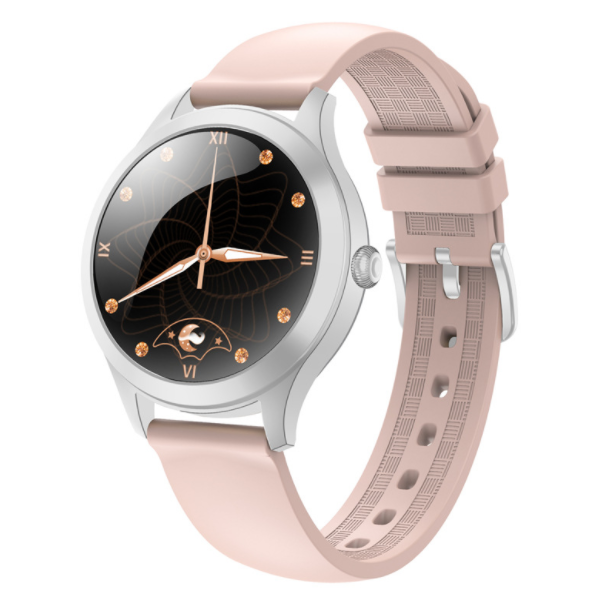 KW10PRO Women's Smart WatchHeart Rate, Blood Pressure, Blood Oxygen, Sleep Health Monitoring, Pedometer Bracelet (Silver Powder Glue)