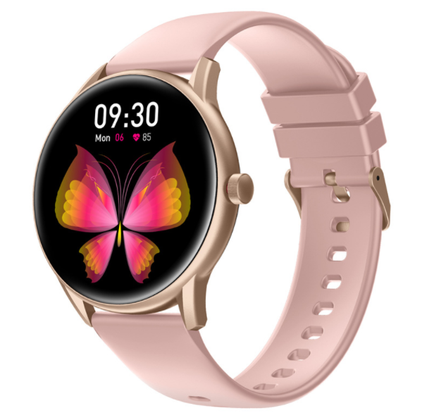 KW06PRO Round Screen Smart WatchHeart Rate, Sleep Monitoring, Health Music Control, Playback, Sports Bracelet (Gold Powder)