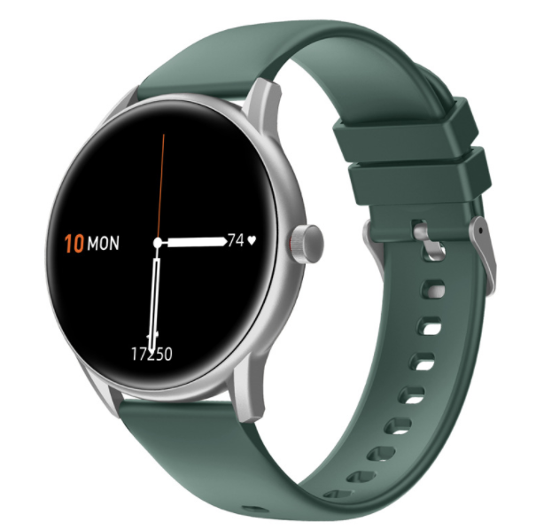 KW06PRO Round Screen Smart WatchHeart Rate, Sleep Monitoring, Health, Music Control, Playback, Sports Bracelet (Silver Green)