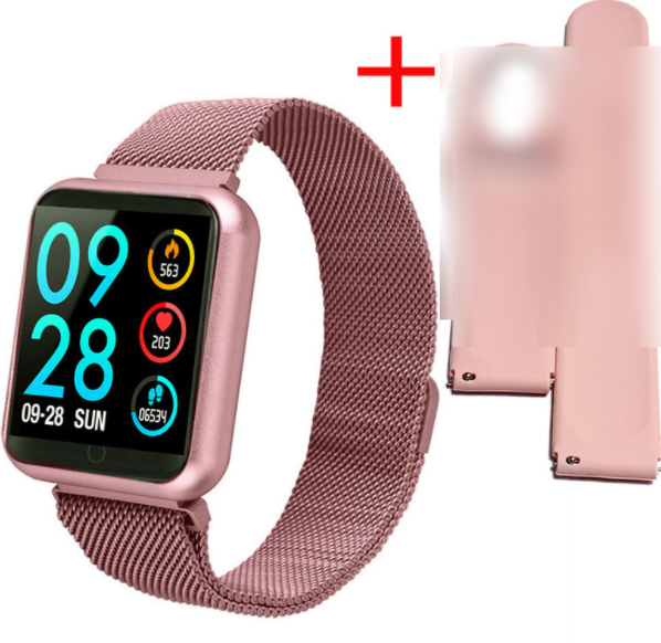P70 Smart Watch Adult Fashion Sports Pedometer Bracelet Heart Rate Monitoring Call SMS Content Reminder (Pink)