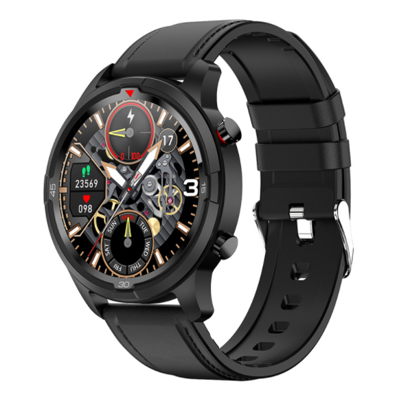 Dual-mode TW26 Bluetooth Call Smart Watch Local Music TWS Storage Songs Continuous Heart Rate Monitoring (Black Skin)
