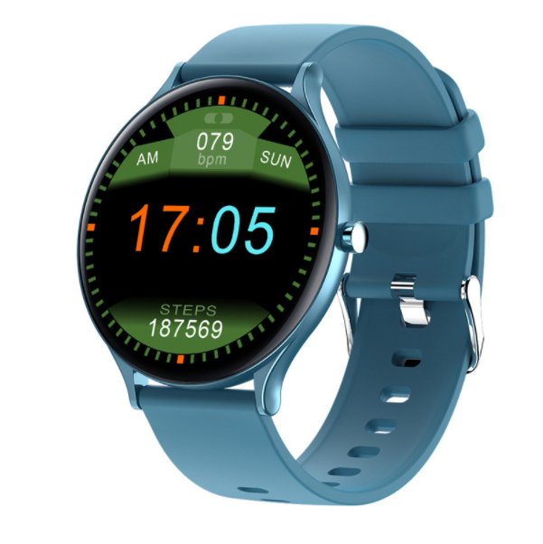 QW13 Smart Bracelet Thin Large ScreenFull CircleFull TouchHeart RateBlood Oxygen Blood Pressure DetectionIncoming Call Waterproof Sports Watch (Blue)