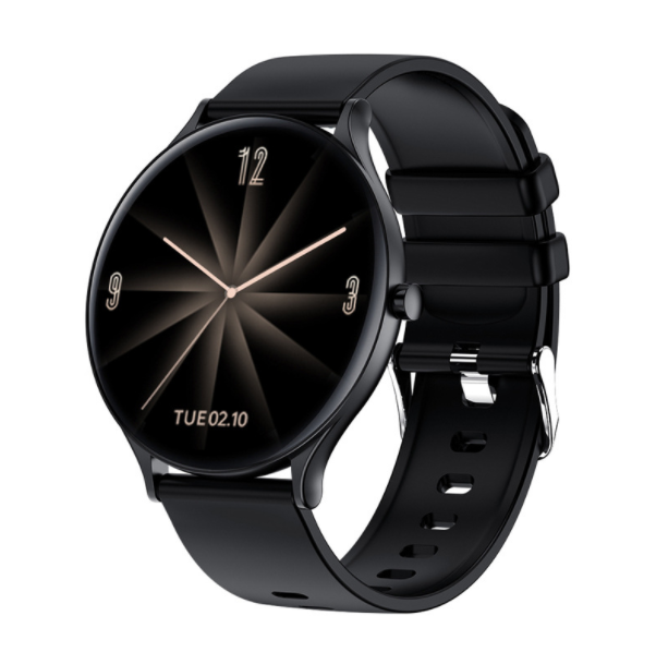 QW13 Smart Bracelet Thin Large ScreenFull CircleFull TouchHeart RateBlood Oxygen Blood Pressure DetectionIncoming Call Waterproof Sports Watch (Black)