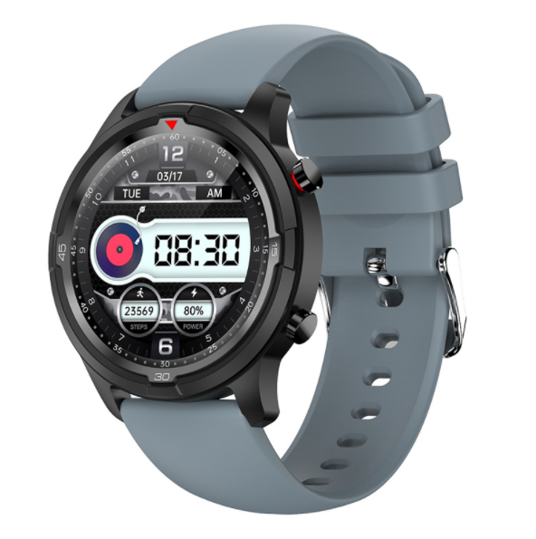 Dual-mode TW26 Bluetooth Call Smart Watch Local Music TWS Storage Songs Continuous Heart Rate Monitoring (TPU-Gray)