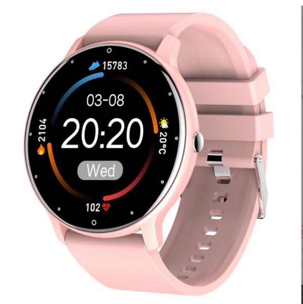 ZL02D Smart Bracelet Step Counting Sports Bracelet Weather Forecast Heart Rate Blood Pressure Message Reminder Watch (Pink)