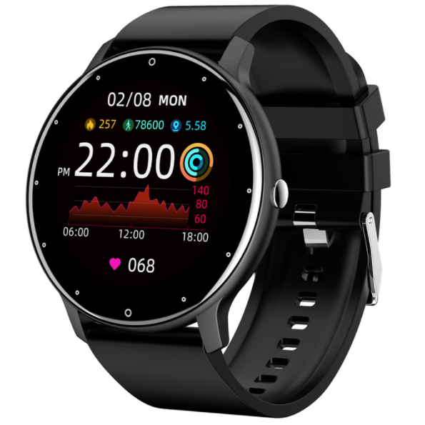 ZL02D Smart Bracelet Step Counting Sports Bracelet Weather Forecast Heart Rate Blood Pressure Message Reminder Watch (Black)