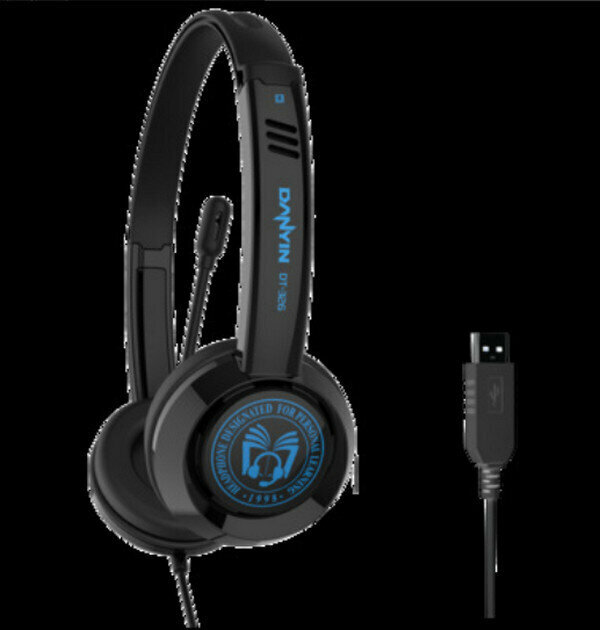 新款有線頭戴式耳麥-DT326-黑色USB接口學習版