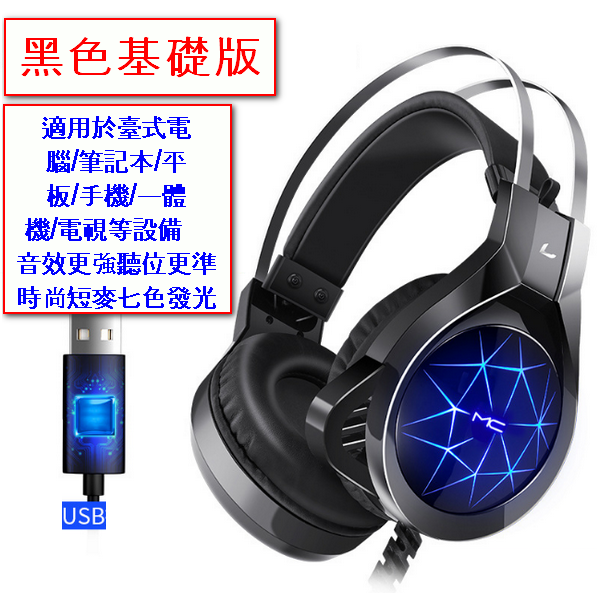 爆款頭戴式耳機－N1黑色基礎版單USB