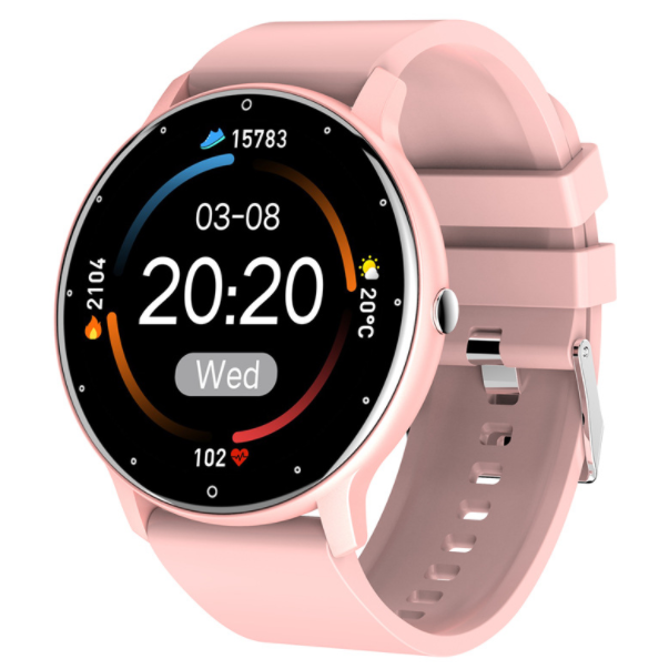 ZL02D Round Screen Smart Watch Heart Rate Monitoring Reminder Health Monitoring Photo Step Counting Bracelet (Pink)