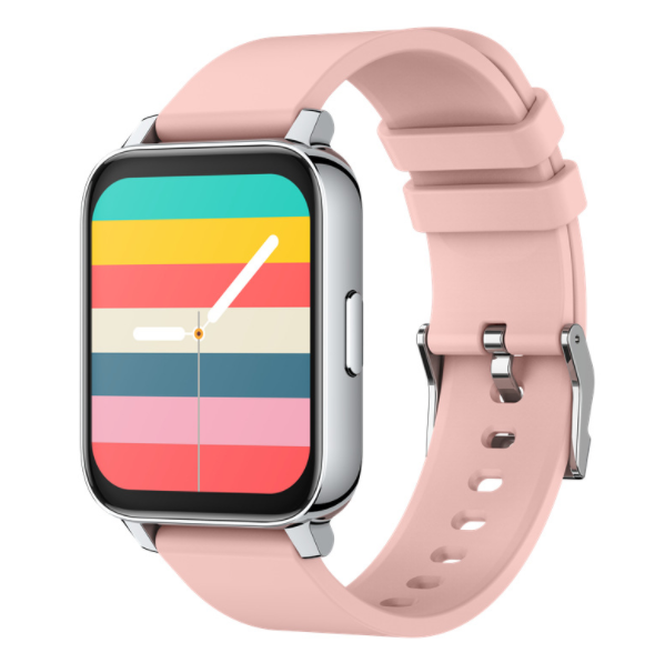 P36 Smart Watch 1.69 Large Screen Full Touch Heart Rate Blood Pressure Blood Oxygen Monitoring Multi-sport Custom Dial Watch (Pink)
