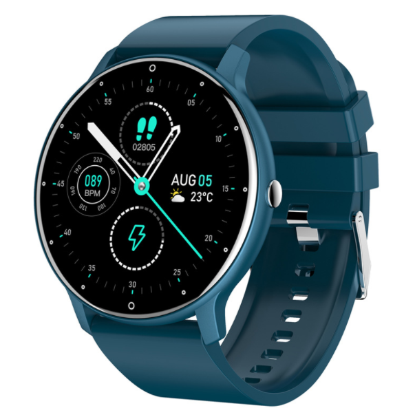 ZL02D Round Screen Smart Watch Heart Rate Monitoring Reminder Health Monitoring Photo Step Counting Bracelet (Blue)