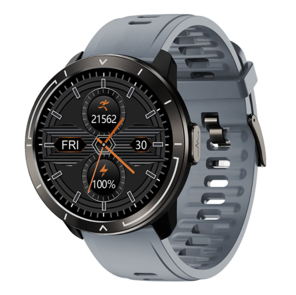 M18plus Smart Band ECG+PPG ECG Heart Rate and Blood Pressure Measurement Information Reminder Round Screen Watch (Black + TPU Gray)