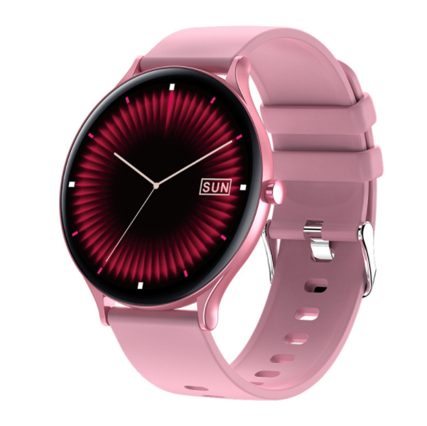 QW13 Smart Bracelet Thin Large ScreenFull CircleFull TouchHeart RateBlood Oxygen Blood Pressure DetectionIncoming Call Waterproof Sports Watch (Pink)