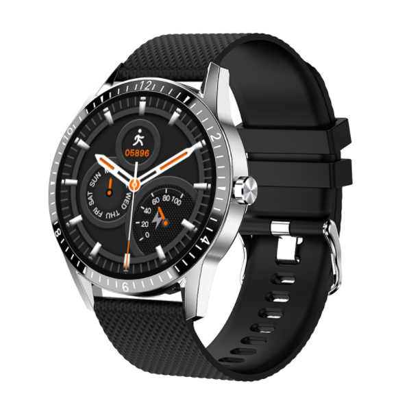 Y20 Smart Band Bluetooth Call Full Circle Full Touch Custom Watch Face SOS Dial Smart Call Watch (Silver Black)