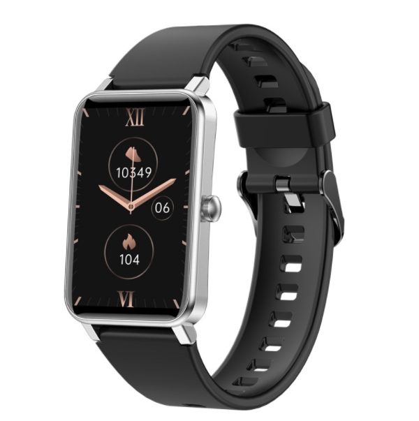 ZX18 Smart Watch Health Sleep Blood Oxygen Blood Pressure Heart Rate Monitoring Multi-function Sports Bracelet (Silver Black)