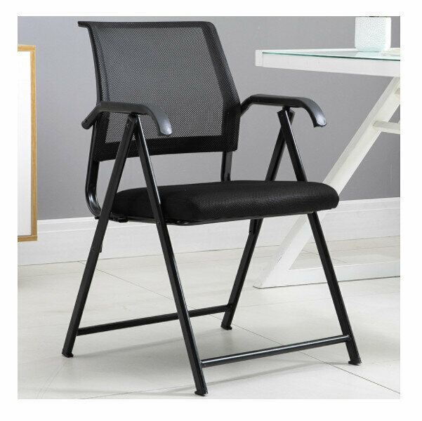 Folding Computer Chair Dining Chair (Black)