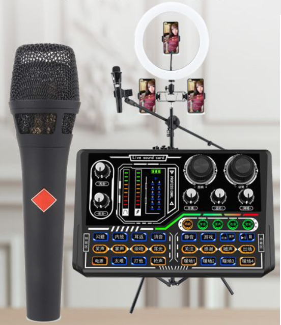 P16 Live Streaming Equipment Set (P16 + 105 + Floor Fill Light Bracket + Headphones + OTG Cable)