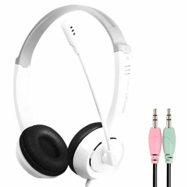 熱賣電音326電腦cf臺式耳機頭戴式 電音DT326（白色雙插頭）