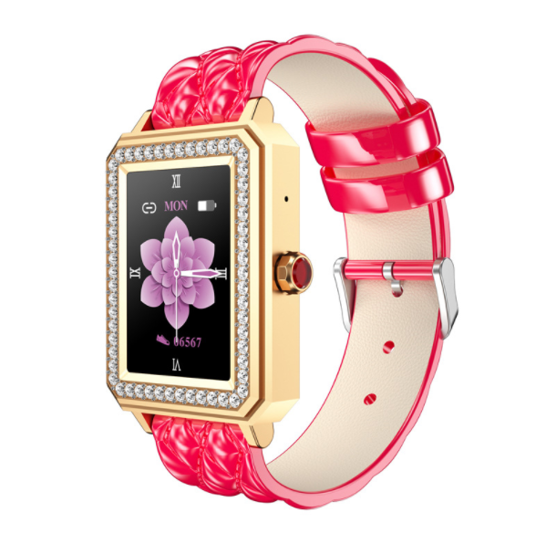 Women's smart bracelet M66 full touch large screen can be called watch heart rate blood pressure monitor step (gold powder skin)