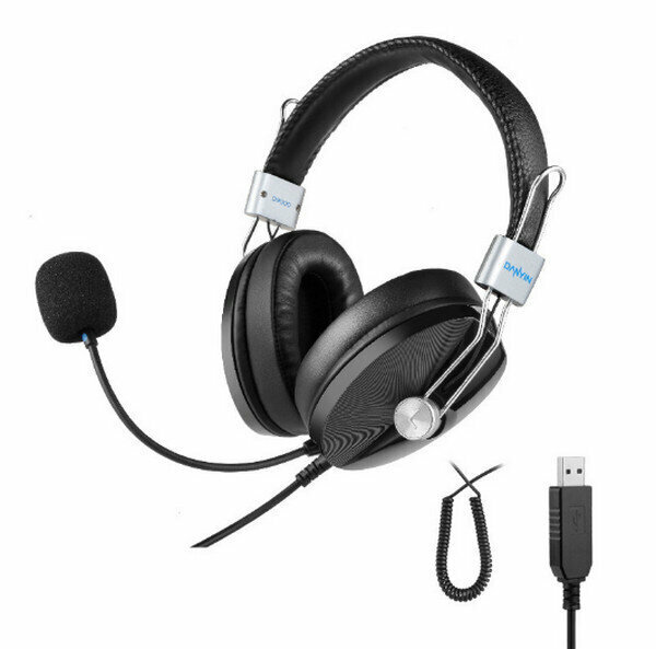 熱賣考試專用耳機-頭戴式有線耳機麥克風-D9000-USB版