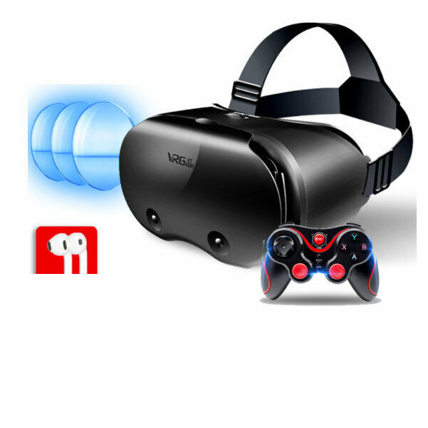 VR glasses 3D glasses (VRGX7 - blue light + headset + gamepad)