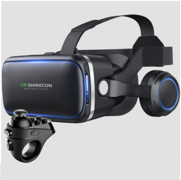 激抵VR眼鏡戴式耳機一體智能3d眼鏡（6代耳機版+R1遙控）