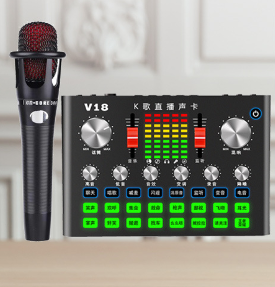 V18 Live Streaming Equipment Kit (V18 + E300 + Headset + OTG (choose one of two))