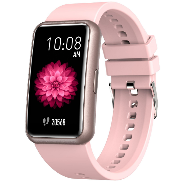 Blue Sports Waterproof Blood Pressure Heart Rate Bluetooth Smart Band Watch (Pink)