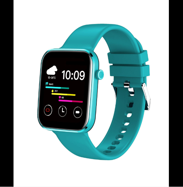 Large-screen bluetooth sports heart rate smart watch (peacock blue)