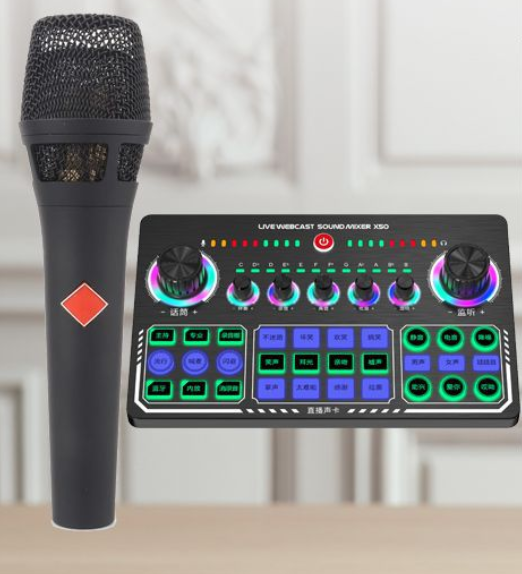 X50 Live Streaming Equipment Set (X50 + 105 Black + Disc Microphone Holder + Disc Mobile Phone Holder + Headset + OTG (Choose One of the Two))