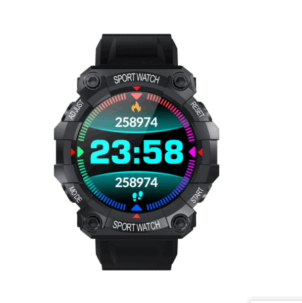 Exercise Step Meter, Heart Rate, Blood Oxygen, Blood Pressure, Sleep Monitoring, Smart Watch (Black)