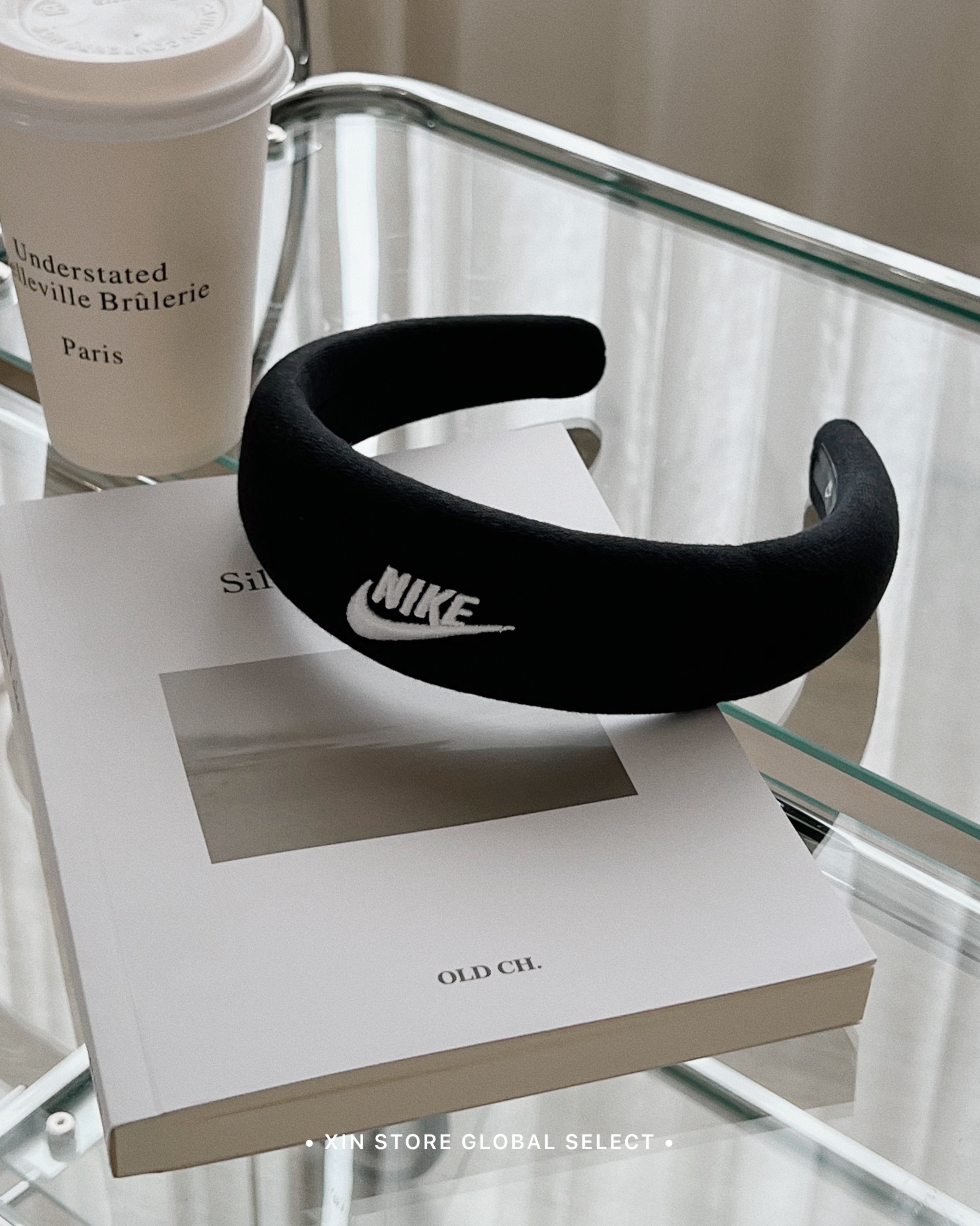 【現貨】Nike Logo小勾 澎澎 寬版 髮箍 黑