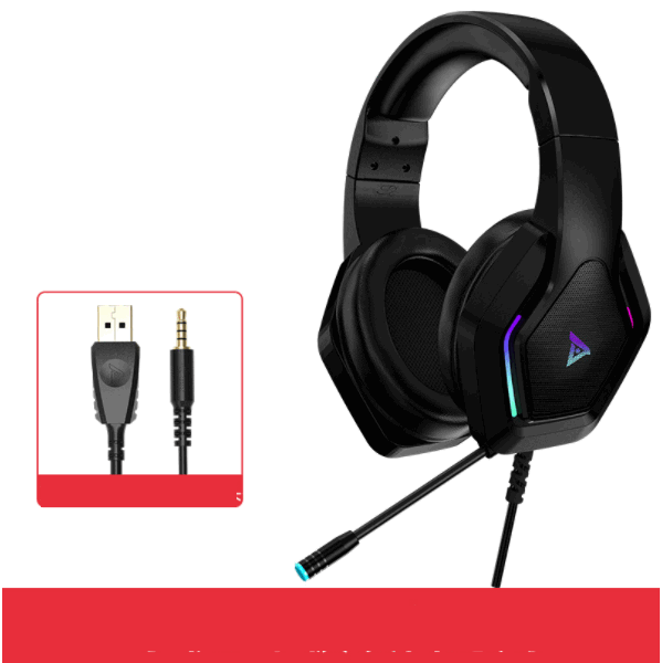 新款頭戴式RGB發光電競耳麥（A11黑色 3.5）