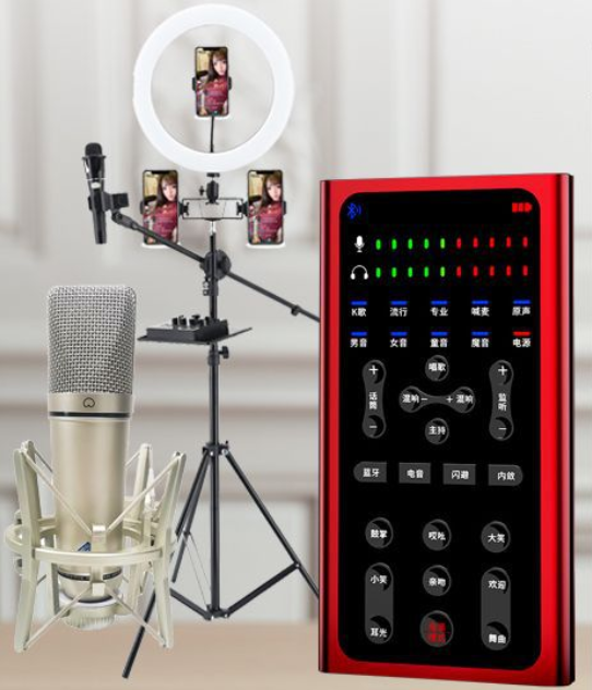 S1 Live Streaming Equipment Set (S1 + U87 + Cantilever Microphone Stand + 26CM Fill Light Floor Stand + Headset + OTG (choose one of the two))
