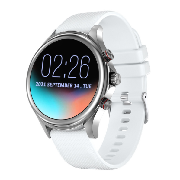 MW-ONE Bluetooth Call Smart Watch Multi-Dial Heart Rate Healthy Exercise (TPU-Silver White)