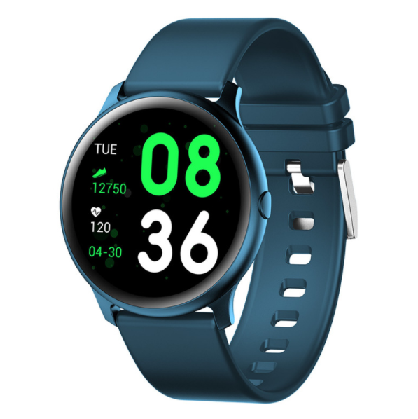 KW19 Smart Watch Blood Pressure Heart Rate Monitoring Bluetooth Remote Control Music Photo Exercise Bracelet (Blue)