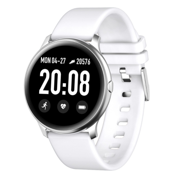 KW19 Smart Watch Blood Pressure Heart Rate Monitoring Bluetooth Remote Control Music Photo Sports Bracelet (White)