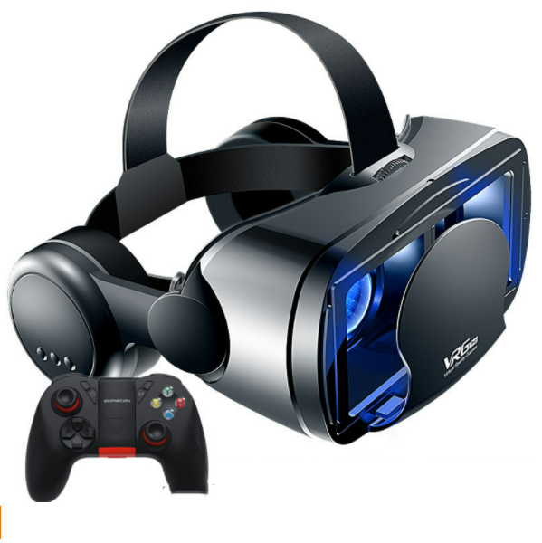 激抵VR大耳機3D 眼鏡(大耳機藍光版+遊戲手柄B04)