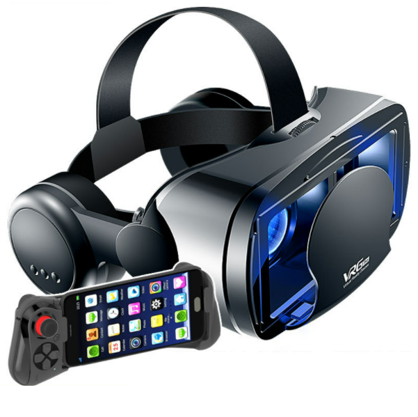 熱賣VR大耳機3D 眼鏡(大耳機藍光版+遊戲手柄058)